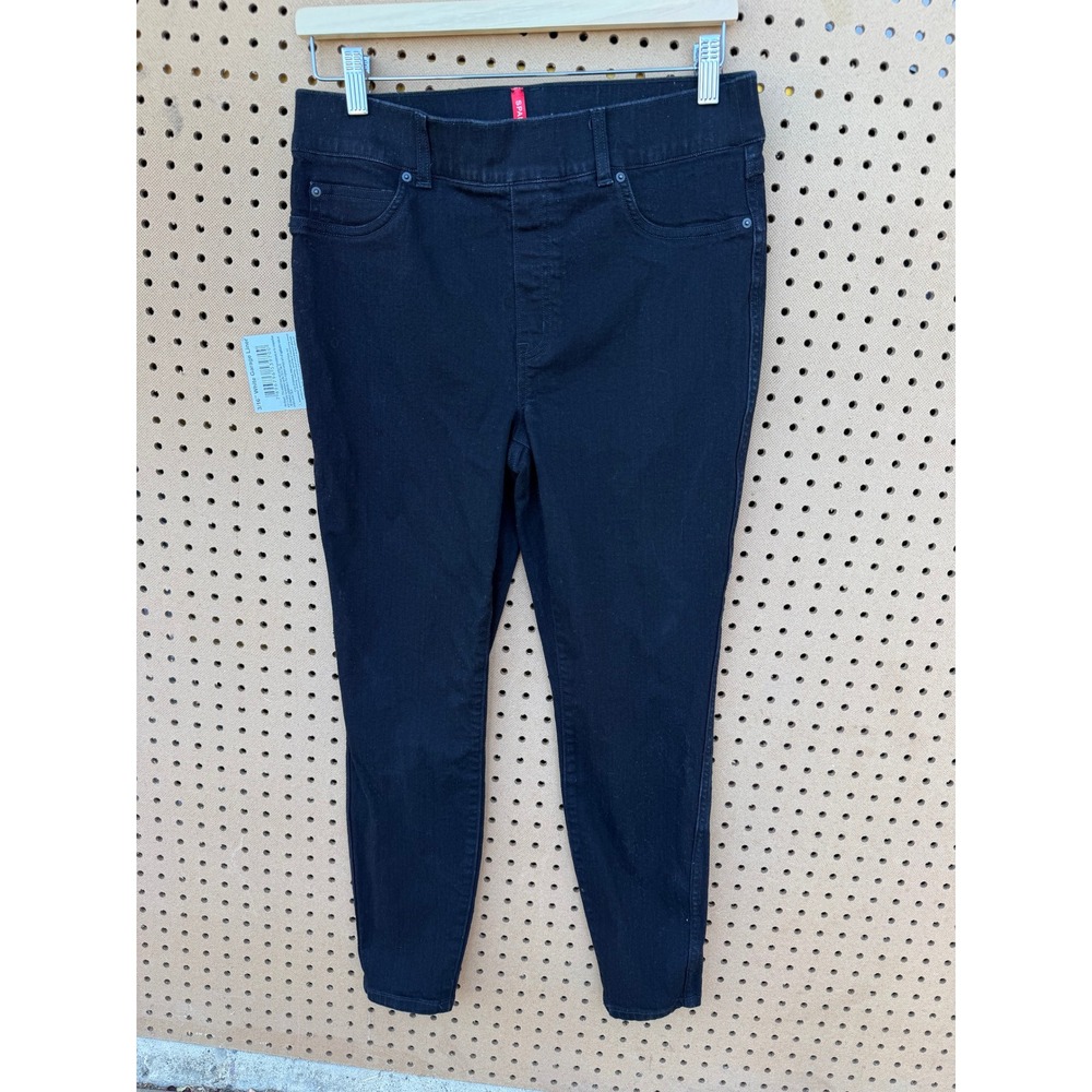 Spanx Ankle Skinny Jeans Black Pull On High‎ Rise Smoothing Pants 20278R Large